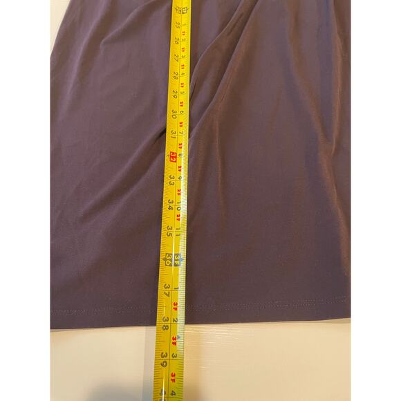 Michael Michael Kors Faux Wrap Dress Long Sleeves Sz XL Plum Stretch Career - Picture 10 of 10